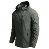Riolio Male Casual Jacket Hooded Sports Jacket Men's Outdoor Waterproof and Breathable Thin Quick Drying Jacket Outdoor Hiking Suit