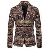 Autumn And Winter Coat Jacket Men Blazers Suits Causal Flower Suit Slim Fit Ethnic Floral Retro Dress Mens Blazer Masculino Coat
