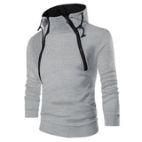 Riolio Men's Hoodies Long Sleeve Sweatshirts for Men Zipper Hooded Pullover High Neck Mens Sweatshirt Top Jacket Coat Black Sweater