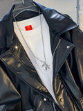 Riolio Black Pu Leather Jacket Men's Spring Autumn New American Retro Handsome Leather Jacket Loose High-end Motorcycle Suit Aesthetic