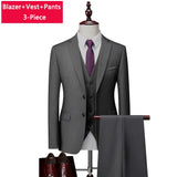 Riolio  M-6XL ( Jacket + Vest + Pants ) Boutique Pure Color Mens Business Formal Suit 3Piece Set and Two-piece Set Groom Wedding Dress