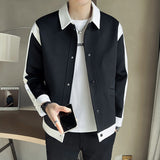 Riolio Spring New Color-blocking Design Jacket Men Fashion Casual Lapel Coat Streetwear Outwear Jaqueta Masculina Men Clothing