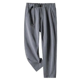 Riolio White Stretch Casual Ankle Pants Silhouette Men's Elegant Suit Pants Summer Korean Straight Loose Men's Smart Casual Trousers