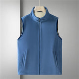 Riolio Fleece Vest Men Spring Winter Thick Vests Plus Size 8XL Solid Color Sleeveless Jackets Male Fashion Casual Fleece Jacket