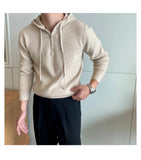 Riolio  New British Leisure Men's Hooded Sweater Trendy Zip-up Preppy Style Slim-fit Long Sleeve Hoodies Casual Vintage Warmth Knitwear
