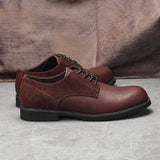 Riolio  Genuine Leather Men Derby Shoes Thick Sole Men Casual shoes Men Leather Shoes