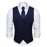 Riolio Khaki Solid Rayon Polyester Men Suit Vest Wedding Party Formal Black Blue Red Blazer Waistcoat