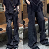 Riolio  Mens Trousers With Straps Drapes Casual Pants Streetwear Fashion Dark Personality Versatile Straight Pants Men'S Clothing