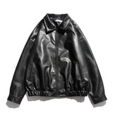 Riolio PU Leather Jackets Men Bomber Coats American Retro Streetwear Chic Handsome Zip-Up Y2k Clothes Cool Pure Minimalist Chaqueta New