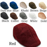 Riolio Men Berets Cap British Style New Autumn Summer Linen Hats Fashion Flat Caps Classic Vintage Gatsby Cabbie Cap Chapeau Homme