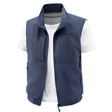 Riolio  Men Outdoor Leisure Breathable Sleeveless Vest Men Solid Fishing Photography Waistcoat Tactical Casual High-Quality Vests Male