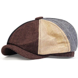 Riolio Men Casual Newsboy Hat Spring Autumn Retro Beret Hats Wild Casual Hats Unisex Wild Octagonal Cap for Men Street Caps Gorras