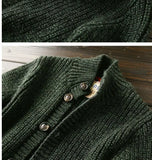 Riolio American High-end Knit Cardigan Men's Stand Collar Sweater Cardigan Korean 2025 New Spring Autumn New Sweater Button Jacket Chic