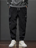 Riolio  Spring Autumn Men's Elastic Waist Casual Pants Stretch Straight Drawstring Harem Jogging Sports Trousers Fashion Male Clothing