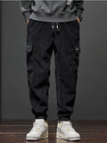 Riolio Spring Autumn Men's Elastic Waist Casual Pants Stretch Straight Drawstring Harem Jogging Sports Trousers Fashion Male Clothing