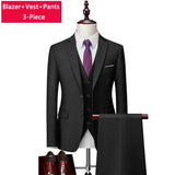 Riolio  M-6XL ( Jacket + Vest + Pants ) Boutique Pure Color Mens Business Formal Suit 3Piece Set and Two-piece Set Groom Wedding Dress