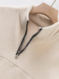 Riolio  Men's Fleece Half-Zip Pullover Casual Stand Collar Sweatshirt with Side Pockets