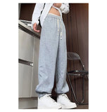 Riolio  Men Joggers Fall Winter New Style Elastic Ankle Sweatpants Loose Fit Outdoor Streetwear White Trousers Multi Functional