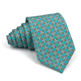 Riolio  High Quality Classic Men's 7.5cm Tie Soft Smooth Green Blue Colorful Paisley Flower Necktie Daily Wear Business Accessories Gift
