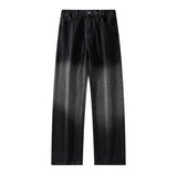 Riolio  Men's Korean Style Denim Pants Old Washed Male Jeans Straight Casual Menwear Vintage Loose Wide Leg Trousers New Fashion
