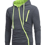 Riolio Mens Fashion Outwear Daily Casual Sports Hooded Jackets High Quality Personality Zipper Jackets