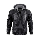 Riolio Hooded Windproof Leather Jackets Male Street Moto Style Leather Jackets New High Quality Blazers Men's Casual PU Leather Jacket