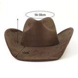 Riolio  Western Big Roll Brim Cowboy Hat Top Cap for Men Women Pink Cowgirl Hat Felt Fedora Hats Outdoor Riding Sun Hat