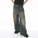 Riolio New Men's Baggy Straight Leg Wide Leg Jeans Male Fashion Vintage Wash Casual Denim Pants Youth Popular Brand Streetwear Trousers