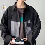 Riolio  Men's Spring and Autumn New Long Sleeve Shirt Men's Top Clothes Rascal and Handsome Casual Inch Coat Trendy and Versatile