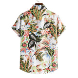 Riolio Men's short-sleeved flower shirt