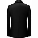Riolio  Men's Suit 3 Pieces Set Solid Color Slim Fit Business Leisure Banquet Wedding Groom Dress Jacket Vest with Pants