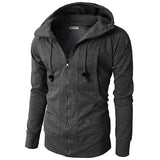Riolio  Autumn Winter New Loose Casual All-match Zipper Hoodies Male Solid Color Fashion Cardigan Hooded Sweatshirt Hombre Top Men Coat
