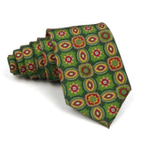 Riolio  High Quality Classic Men's 7.5cm Tie Soft Smooth Green Blue Colorful Paisley Flower Necktie Daily Wear Business Accessories Gift