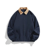 Riolio  Spring Men's Casual Loose Fit Collared Jacket Retro American Style Coach Coat Unisex Spring Breakout Wool Rabbit Fur