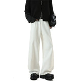 Riolio  Pink Straight Leg Denim Pants Unisex Gender Neutral Jeans Urban Street Style Fashion Trendy Casual Wear Comfortable 2025 New