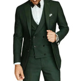 Riolio  Formal Elegant Men Suit Slim Fit 3 Piece Blazer Vest Pants Sets Tuxedo Set for Wedding Double Breasted Notched Lapel Men Suit