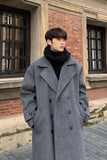 Riolio Winter High Quality Woolen Trench Coats Men Korean Style Luxury Male Casual Trenchcoat Men's Streetwear Gray/Khaki/Black