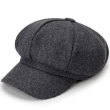 Riolio Woolen Solid Color Beret Fashion Outdoor Cotton Hat Autumn and Winter Windproof Hats Men's and Women's Universal Caps