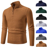 Riolio Autumn Men's Pullover Sweatwear Warm Solid Color Half Zipper Casual Sweater Slim V-neck Long Sleeve Men's Sweatshirts Winter Top