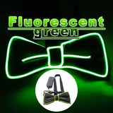 Riolio  LED Suspender Light Up LED Bow Tie Illuminated Belt Clips-on Braces Vintage Novelty Elastic Adjustable Suspender For Club Patry