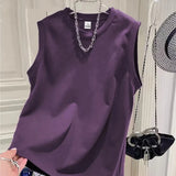 Riolio  Men's Solid Color Sleeveless Tank Top Crew Neck Loose Fit Comfortable Casual Summer Daily Multi-Color Vest