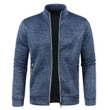 Riolio Autumn Winter Men's Zipper Knit Long Sleeves Thin Cashmere Fashion Top Sweater Coat