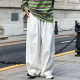 Riolio  Cotton Baggy Pants Men Wide Leg Oversize Japenese Y2k Ankle-length Long Harem Trousers Casual Sport New