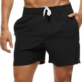 Riolio Men's Swim Trunks Beach Shorts Drawstring with Mesh Lining Elastic Waist Plain Breathable Soft Casual Daily Streetwear