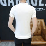 Riolio  Short-sleeved T-shirt Men Korean Style Slim Ice Silk Summer Thin Cardigan Top
