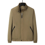 Riolio Mens Bomber Zipper Jacket Slim Business Jackets Male Outwear Spring Autumn Casual Jackets Solid Color Stand Collar Male Coats