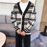 Riolio New Men's Casual Cardigan Korean Version Of The Laziness Sweater Male Wild Coat Loose Thick Wool Outer Needle Sweater