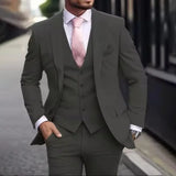 Riolio  Pink Luxury Men Suits Terno Slim fit 3 Piece Jacket Pant With Vest Groom Wedding Tuxedo Costume Homme Formal Occasion Terno
