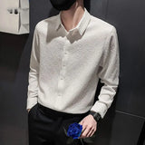 Riolio  Long Sleeved Shirt Men's Top White Small Shirt Trendy and Cool Casual Inch Shirt