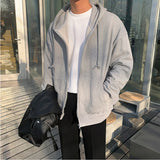Riolio Fashion Mens Jacket Coat Long Sleeve Sweatshirts Oversized Zipper Hoodies Streetwear Loose Man Hoodies Casual Jacket